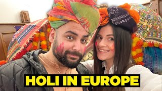 Celebrating Holi in Europe [upl. by Ardnossac]