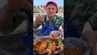 seafood cooking and eating islandhoppers seafood 1000subscriber 1million [upl. by Akinek]