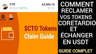 CLAIM CTO  Comment réclamer les tokens CORETARDIO miné sur Satoshi app  Guide réclamation CTO [upl. by Felise]