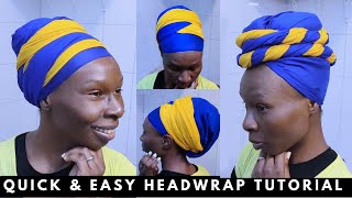 QUICK AND EASY TURBAN TUTORIAL  SHORT HAIR HEAD WRAP  HIGH BUN HEAD WRAP  SIMPLE HEAD TIE STYLES [upl. by Beitz]