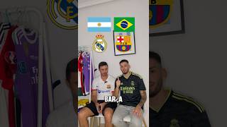 JUGADORES BRASILEÑOS Y ARGENTINOS AL FALLO del Madrid y Barça footballfunny footballquiz barça [upl. by Maxama]