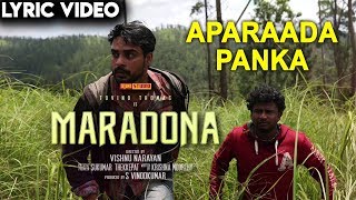 Maradona  Aparaada Panka Lyric Video  Tovino Thomas Sharanya  Vishnu Narayan  Sushin Shyam [upl. by Zildjian]