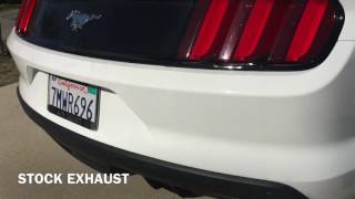 Mustang Ecoboost Stock Exhaust vs Resonator Delete [upl. by Efinnej999]