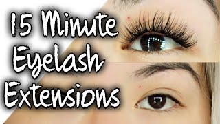 DIY How to apply Eyelash Extensions at Home Easy [upl. by Alleuol903]