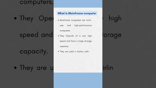 What is Mainframe Computer  Computer Fundamentals [upl. by Leoy]