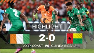 AFCON 2023 IVORY COAST VS GUINEA BISSAU 20 HIGHLIGHTS afcon afcon2023 afcon2024 highlights [upl. by Namharludba]