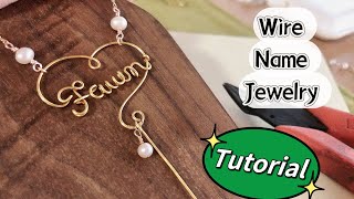 Wire name jewelry tutorial  Diy jewelry making  Personalized name necklace  Handmade crafted [upl. by Quent]