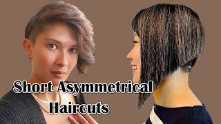 Short Asymmetrical Haircuts Bold and Beautiful Styles [upl. by Notanhoj]