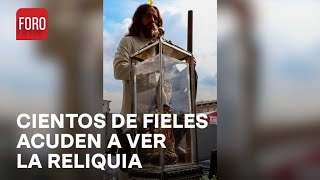 Largas filas en iglesia de San Judas Tadeo Cuemanco por visita de reliquia  Las Noticias [upl. by Adnahsar537]