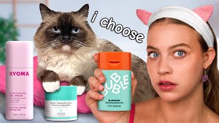 Cats Pick My Skincare Routine bad idea [upl. by Ahseenal467]