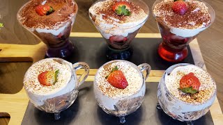 Recette de Tiramisu aux fraises en verrine [upl. by Aicertap]