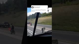 Cyclist Riding On Hwy 410 Brampton shorts [upl. by Laurice]