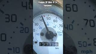 Piaggio ZIP 4T 2v 50cc Top Speed shorts topspeed test [upl. by Auqinal]