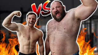 Sascha Huber VS Strongman  Stärkster Mann Deutschlands gegen Fitness YouTuber [upl. by Selestina316]