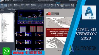 CIVIL 3D 2015 2021 DISEÑO GEOMÉTRICO DE CARRETERA EN PLANTA PERFIL Y SECCIÓN TÍPICA [upl. by Eiznekcm]