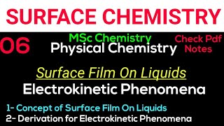 Surface Film On Liquids Electrokinetic Phenomena SURFACE CHEMISTRY •Msc chemistry• notes [upl. by Lombardy]