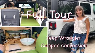 Jeep Wrangler JLU Camper Conversion  Full Tour [upl. by Mathe137]