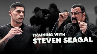 STEVEN SEAGAL ensina ALEX PEREIRA técnicas para usar no MMA [upl. by Hudis]