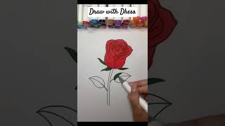 🌹Rose coloring page  Book 1 shorts coloring kidscoloringvideo [upl. by Weitman]