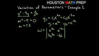 Variation of Parameters  Example 1 [upl. by Imhskal546]