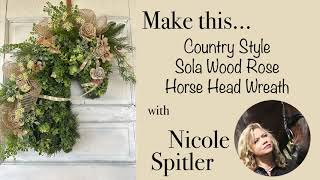 DIY Horse Head Wreath How to make this Wood Rose Horse Head Wreath Step by Step Tutorial [upl. by Nylyram701]