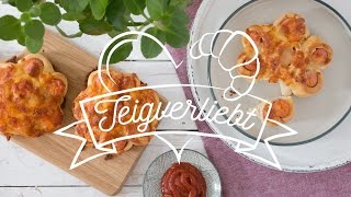 Rezept WürstelBlumen mit Käse  Teigverliebt [upl. by Krauss725]