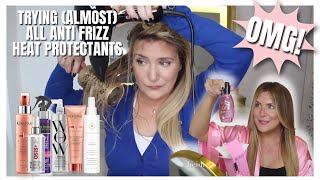 I TRIED 17 ANTI FRIZZ HEAT PROTECTANTS AND THIS HAPPENED hairhacks hairtips [upl. by Horton]