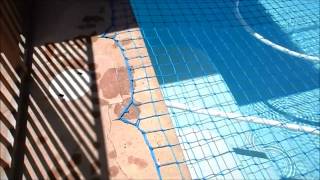 Katchakid Pool Safety Net Removal Putting on Pool Safety Part 1 of 3 [upl. by Kroo129]