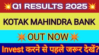 Kotak Bank Q1 Results 2024 🔴 Kotak Mahindra Bank Quarterly Results 🔴 Kotak Bank Share Latest News [upl. by Cawley]