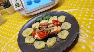 Salmone al cartoccio con patate per bimby TM6 TM5 TM31 TM21 cottura multilivello [upl. by Noremmac]