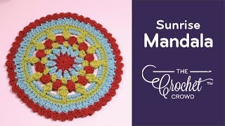 Crochet Mandala Dishcloth  EASY  The Crochet Crowd [upl. by Ysle]