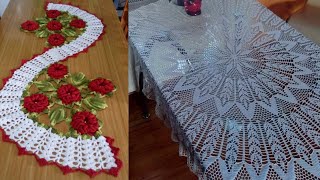 TOP 50 MOST LIKELY EASY TO MAKE CROCHET EMBROIDERY HANDMADE TABLE RUNNER IDEAS FREE PATTERNS DIY [upl. by Rieger597]