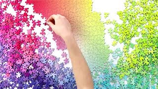 RAINBOW Jigsaw Puzzle Time Lapse  Oddly Satisfying  1000 Pieces Gradient by Cloudberries [upl. by Aiehtela]