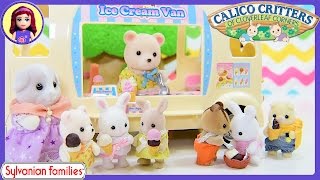 Sylvanian Families Calico Critters Ice Cream Van Polar Bear Unboxing Setup Silly Play Toys Kids [upl. by Samala680]