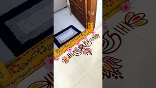 Friday special easy border rangoli designs infront of home 🏡ytshorts viral trending borderkolam [upl. by Ayhdiv833]