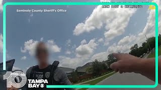 Orlando police officer drives off after being pulled over for speeding [upl. by Namlaz]