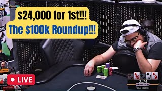 100K GTD RoundUp Day 2 at Rounders Card Club Feature Table to Final Table Stream [upl. by Latricia359]