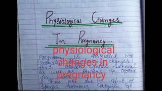 Physiological changes During pregnancy  Nursingparamedicalnotes [upl. by Eagle704]