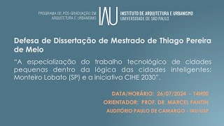 Defesa de Dissertação de Mestrado de Thiago Pereira de Melo [upl. by Gershon959]