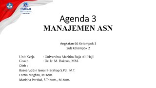 AGENDA 3 LATSAR CPNS DOSEN KEMENDIKBUDRISTEK  MANAJEMEN ASN DAN SMART ASN [upl. by Socha990]