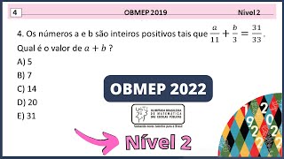 Resolvendo Questões das Provas Anteriores da OBMEP  Treino 2022  Nível 2 8º e 9º ano Aula 01 [upl. by Nerrad]