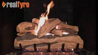 Real Fyre  Split Oak Designer Plus Gas Logs for the Fireplace [upl. by Leena]