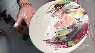 06 TUTORIAL ACRILICOS FLUIDOS Acrylic Pouring EN ESPAÑOL  quotEtereoquot  Flip amp Drag [upl. by Atiuqehc]