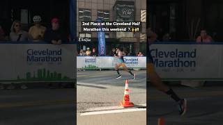 Cleveland Half Marathon Finish Sage Canaday 2nd place 11130 runningcoach higherrunning [upl. by Aniuqal]