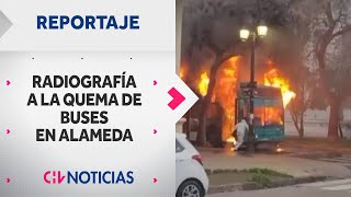 REPORTAJE  Radiografía a la quema de buses en Alameda ¿Cómo operan los overoles blancos [upl. by Luba]