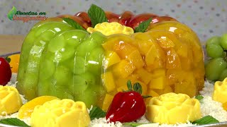 COMO HACER GELATINA CON FRUTAS  Postre fácil y rápido  MAS postres en Recetas en Casayfamiliatv [upl. by Gennifer419]