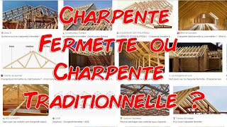 Construction Maison  charpente FERMETTE ou charpente TRADITIONNELLE [upl. by Ynaffital]