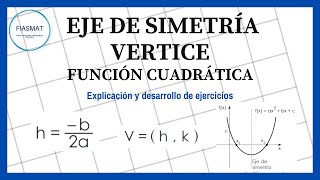 Eje de Simetría y Vértice de una función cuadratica  Ejercicios resueltos [upl. by Anahsit681]