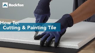 How to Field Cut and Paint Rockfon stone wool ceiling tiles [upl. by Haliehs]