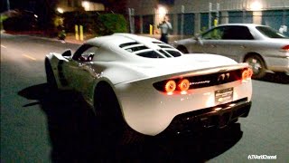 WORLDS FASTEST CAR Two LOUD Hennessey Venom GT Sound Rev Start Up Flyby amp Acceleration [upl. by Hayyim]